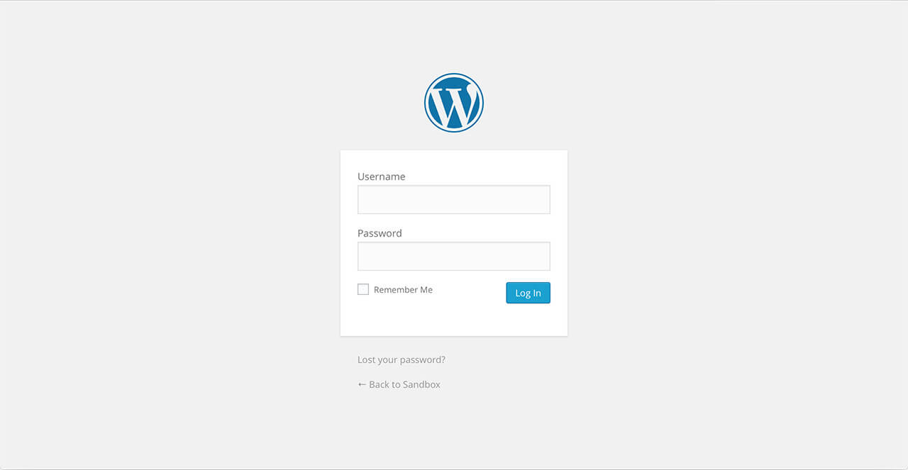 WordPress login